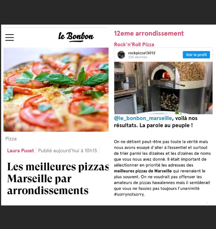 Justificatif : Élue meilleure pizzeria